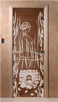 Дверь для сауны DoorWood (Дорвуд) 70x170 Основная серия Волшебный пар (бронза) левая