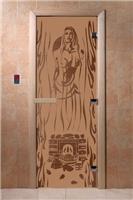 Дверь для сауны DoorWood (Дорвуд) 70x170 Основная серия Горячий пар (бронза матовая) левая