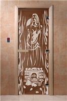 Дверь для сауны DoorWood (Дорвуд) 70x170 Основная серия Горячий пар (бронза) левая