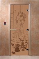 Дверь для сауны DoorWood (Дорвуд) 70x170 Основная серия Дженифер 2 (бронза матовая) левая