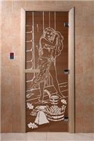 Дверь для сауны DoorWood (Дорвуд) 70x170 Основная серия Дженифер 2 (бронза) левая
