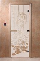 Дверь для сауны DoorWood (Дорвуд) 70x170 Основная серия Дженифер 2 (сатин) левая