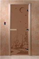 Дверь для сауны DoorWood (Дорвуд) 70x170 Основная серия Зима (бронза матовая) левая