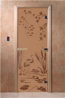 Дверь для сауны DoorWood (Дорвуд) 70x170 Основная серия Камышовый рай (бронза матовая) левая