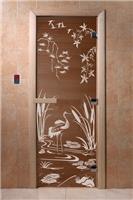 Дверь для сауны DoorWood (Дорвуд) 70x170 Основная серия Камышовый рай (бронза) левая