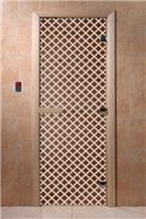Дверь для сауны DoorWood (Дорвуд) 70x170 Основная серия Мираж (бронза) левая
