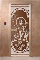 Дверь для сауны DoorWood (Дорвуд) 70x170 Основная серия Посейдон (бронза) левая