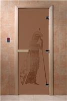 Дверь для сауны DoorWood (Дорвуд) 70x170 Основная серия Рим (бронза матовая) левая