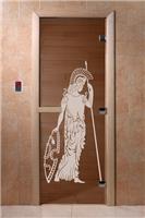 Дверь для сауны DoorWood (Дорвуд) 70x180 Основная серия Рим (бронза) левая