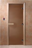 Дверь для сауны DoorWood (Дорвуд) 70x190 Основная серия Теплая ночь (бронза матовое, листва) левая