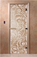 Дверь для сауны DoorWood (Дорвуд) 70x170 Основная серия Хохлома (сатин) левая