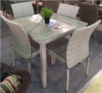 Комплект обеденной мебели Афина иск. ротанг 4+1, T257C/Y380C-W85-90x90 4Pcs Latte