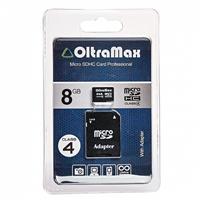 Карта флэш-памяти MicroSD 8 Гб OltraMax +SD адаптер (class 4) 89540