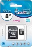 Карта флэш-памяти MicroSD 8 Гб Smart Buy +SD адаптер (class 4) 13797
