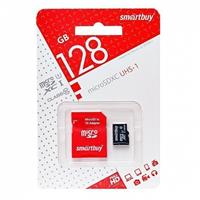 Карта флэш-памяти MicroSD 128 Гб Smart Buy +SD адаптер (class 10) 96522