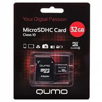 Карта флэш-памяти MicroSD 32 Гб Qumo +SD адаптер (class 10) 17138