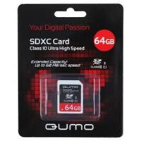 Карта флэш-памяти MicroSD 64 Гб Qumo +SD адаптер (class 10) UHS-1 25461