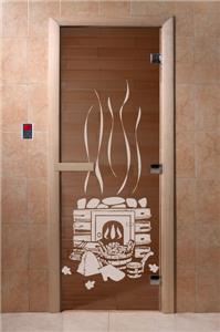 Дверь для сауны DoorWood (Дорвуд) 60x190 Основная серия Банька (бронза) правая
