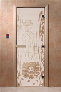 Дверь для сауны DoorWood (Дорвуд) 70x200 Основная серия Волшебный пар (сатин) правая