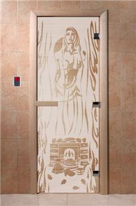 Дверь для сауны DoorWood (Дорвуд) 70x170 Основная серия Горячий пар (сатин) правая