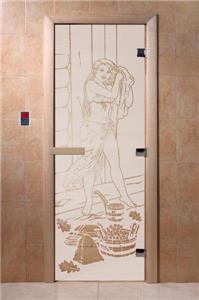 Дверь для сауны DoorWood (Дорвуд) 60x190 Основная серия Дженифер 2 (сатин) правая