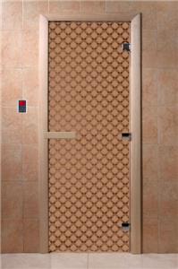 Дверь для сауны DoorWood (Дорвуд) 60x180 Основная серия Мираж (бронза матовое) правая