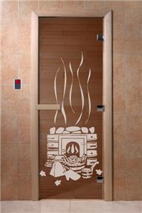 Дверь для сауны DoorWood (Дорвуд) 70x180 Основная серия Банька (бронза) левая