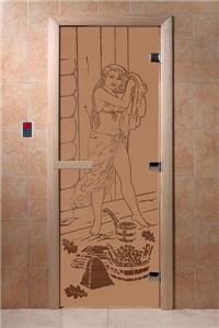 Дверь для сауны DoorWood (Дорвуд) 60x190 Основная серия Дженифер 2 (бронза матовое) левая