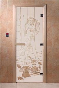 Дверь для сауны DoorWood (Дорвуд) 70x200 Основная серия Дженифер 2 (сатин) левая