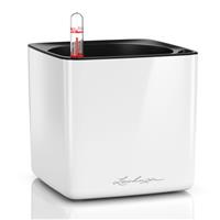 Кашпо (вазон) Lechuza (Лечуза) Cube Glossy 14 белый блестящий