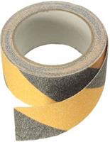 Лента противоскользящая SafetyStep Aluminum Foil Anti Slip Tape 60grit, черно-желтый, ширина 25мм, длина 18,3м