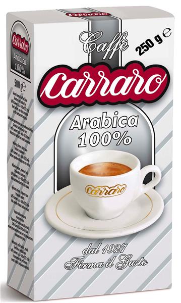 Молотый кофе Carraro arabica 100% молотый 250гр