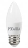 Лампа 6W Led Ресанта LL-R-C37 3000K E27 , КИТАЙ, код 05103020014, штрихкод 460605902917, артикул 76/1/9