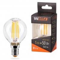 Лампа 5W Led Wolta Filament G45 E14 3000K 25Y45GLFT5E14, Китай, код 0510305110, штрихкод 426052929132, артикул 25Y45GLFT5E14