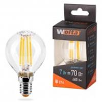Лампа 7W Led Wolta Filament G45 E14 4000K 25S45GLFT7E14, Китай, код 0510305108, штрихкод 426037548962