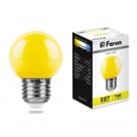 Лампа 25879 LB-37 (1W) 230V E27 желтый для белт лайта G45, КИТАЙ, код 0510506008, штрихкод 462713411274, артикул 25879