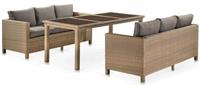 Комплект обеденной мебели с диваном Афина T365/S65B-W65 Light Brown, иск. ротанг
