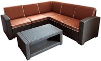 Комплект мебели с диваном B:Rattan Premium Corner (подушки оранжевые)