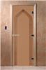 Дверь для сауны DoorWood (Дорвуд) 60x200 Основная серия Арка (бронза матовое) левая