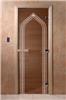 Дверь для сауны DoorWood (Дорвуд) 80x180 Основная серия Арка (бронза) правая