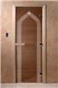 Дверь для сауны DoorWood (Дорвуд) 60x200 Основная серия Арка (бронза) левая