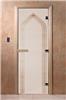 Дверь для сауны DoorWood (Дорвуд) 80x180 Основная серия Арка (сатин) правая