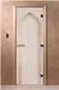 Дверь для сауны DoorWood (Дорвуд) 60x200 Основная серия Арка (сатин) левая