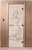Дверь для сауны DoorWood (Дорвуд) 60x200 Основная серия Искушение (сатин) левая