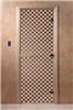 Дверь для сауны DoorWood (Дорвуд) 60x200 Основная серия Мираж (бронза) левая