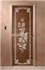 Дверь для сауны DoorWood (Дорвуд) 60x200 Основная серия Розы (бронза) правая