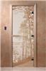 Дверь для сауны DoorWood (Дорвуд) 80x180 Основная серия Рассвет (сатин) правая