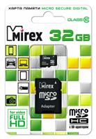 Карта памяти Mirex microsdhc 32gb class 10 + адаптер (13613-ad10sd32)