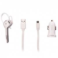Bluetooth-гарнитура Fineblue F-S998 набор 3 в 1: кабель micro USB, гарнитура, автомобильный USB адаптер (white) .. 65908