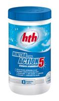 Таблетки стабилизированного хлора hth 5 в 1 Minitab Action 20 гр. 1.2 кг для чистки воды бассейна